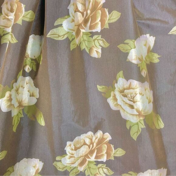 Stella Tweed Skirt Womens M Brown Floral Print Asymmetrical Pleated Eveningwear - Picture 10 of 12